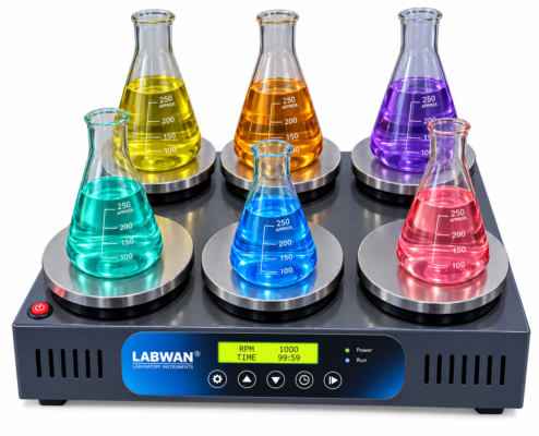 LABWAN Magnetic Stirrer with Advanced Micro Control 12 Position LMS12PS